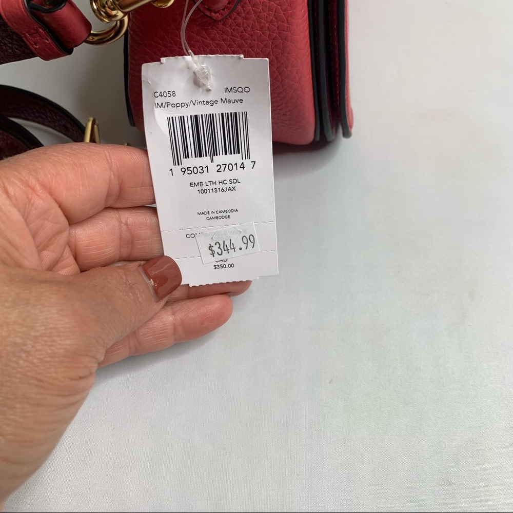 Coach Saddle Bag With Horse And Carriage Crossbody Bag Gold/Poppy/Vintage Mauve - Picture 11 of 14